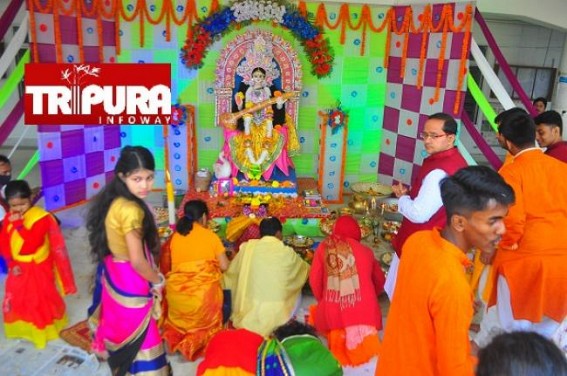 Saraswati Puja celebrated in Tripura Schools, Colleges 