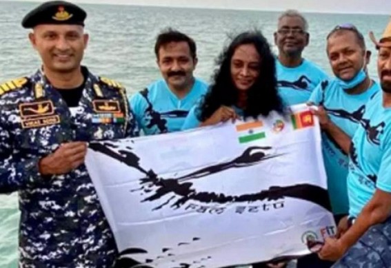 Syamala second Indian woman to conquer Palk Strait Syamala second Indian woman to conquer Palk Strait