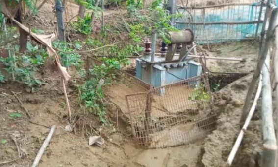 Electric transformer remains in dangerous condition at West Kalabaria, Belonia Electric transformer remains in dangerous condition at West Kalabaria, Belonia