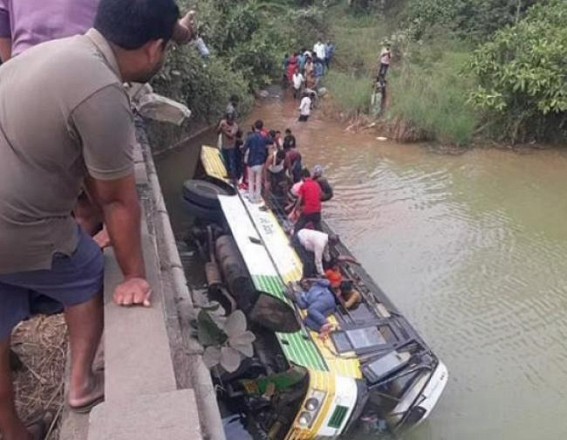 Nine killed as RTC bus falls into stream in Andhra Nine killed as RTC bus falls into stream in Andhra