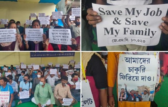 18 months of Jobless Situation Raised Death Toll among 10323 Teachers to 106 : JMC reminds BJP Govt over Pre-Poll Promises, Staged Demonstration seeking their Jobs Back !