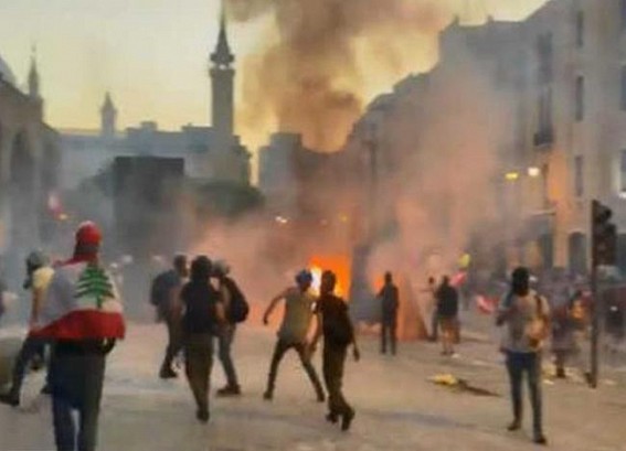 84 injured as protests turn violent in Beirut