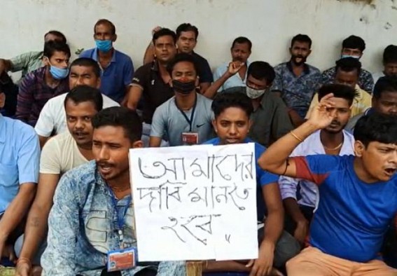 Over 80 staffs Terminated at Bishalgarh LPG Bottling Plant : Workers in Protest on Day-2 Over 80 staffs Terminated at Bishalgarh LPG Bottling Plant : Workers in Protest on Day-2