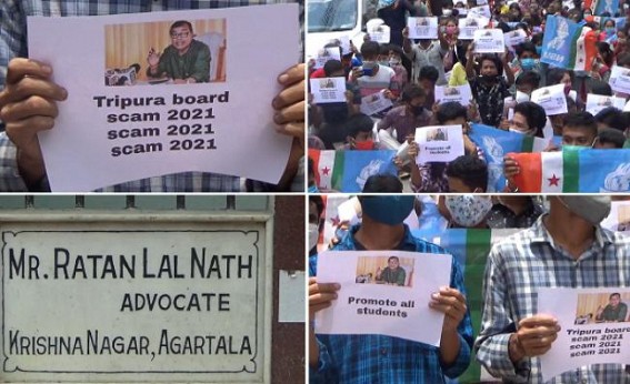 Students Gherao Education Minister Ratan Lal Nath's Home over Board Examination Results : Alleged, 'Scam', 'Deprivation' : Statewide Protests, Road Blockade Continue Students Gherao Education Minister Ratan Lal Nath's Home over Board Examination Results : Alleged, 'Scam', 'Deprivation' : Statewide Protests, Road Blockade Continue