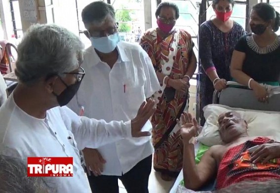 Manik Sarkar met injured CPI-M Senior leader at TMC Hospital, Slammed BJP Manik Sarkar met injured CPI-M Senior leader at TMC Hospital, Slammed BJP