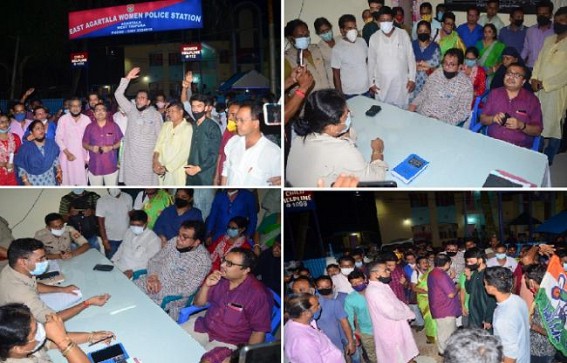 TMC gherao East Agartala Women PS seeking Immediate Arrest of ABVP members in Girl-Abduction case : Asked, 'Why no Suo Moto Case against ABVP hooligan over Assault on SDPO ?'