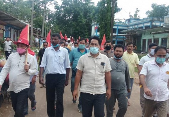 CPI-M protested against fuel price hikes in Sabroom