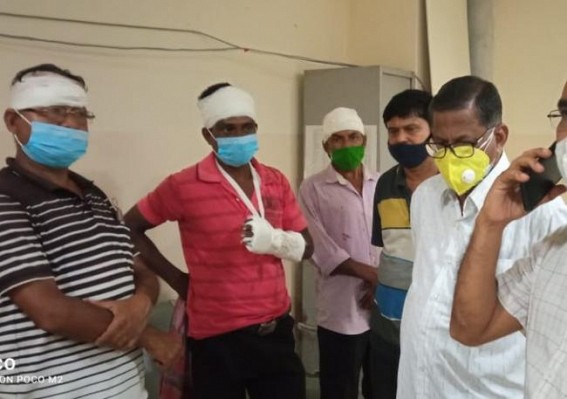 BJP miscreants organized Attacks on CPI-M activists allegedly in presence of Police in Teliamura