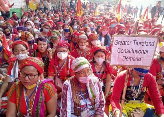 Demanding ‘Greater Tipraland’, Regional party Tipra- Motha and IPFT staged protest in Delhi Demanding ‘Greater Tipraland’, Regional party Tipra- Motha and IPFT staged protest in Delhi