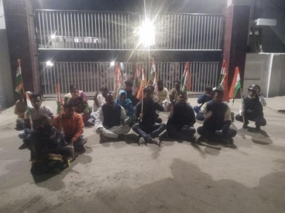 TMC activists sat in Dharna in front of DG office demanding Arrest of miscreants, who organized attack on MLA Asish Das