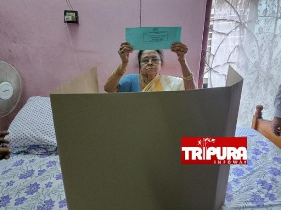 Tripura By-Polls : Postal Ballot Voting for 80+ and Physically Challenged Persons Started in Four Constituencies Tripura By-Polls : Postal Ballot Voting for 80+ and Physically Challenged Persons Started in Four Constituencies