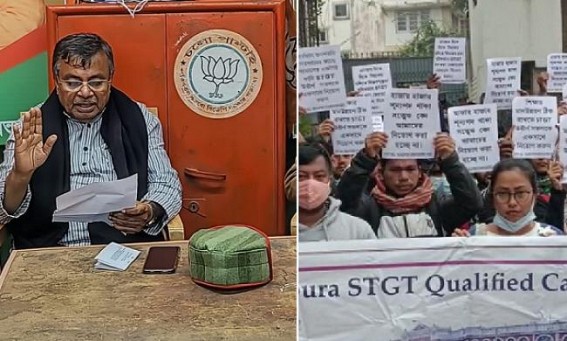 BJP’s Job Lollypop Politics: Ratan Lal’s Fake Promise of Recruiting All Candidates Together resulted in JUMLA for STGT candidates BJP’s Job Lollypop Politics: Ratan Lal’s Fake Promise of Recruiting All Candidates Together resulted in JUMLA for STGT candidates