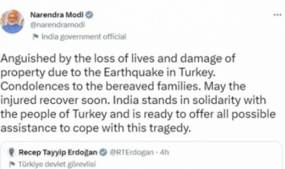 'Ready to offer assistance', PM Modi condoles deaths in Turkey earthquake 'Ready to offer assistance', PM Modi condoles deaths in Turkey earthquake