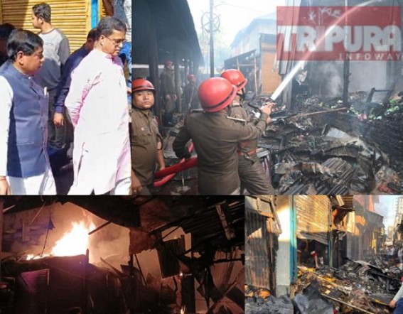 CM Manik Saha visited Battala devastating Fire Incident : Over 250 shops burnt! CM Manik Saha visited Battala devastating Fire Incident : Over 250 shops burnt!