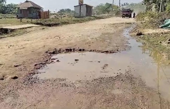 Pathetic Conditions of Tripura Highways ; Passengers slammed government on neglected Sonamura-Boxanagar road
