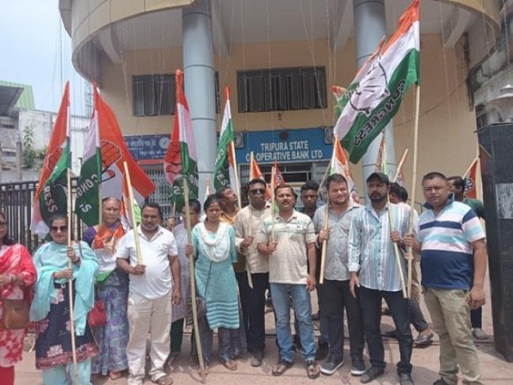 Tripura Youth Congress demanded jobs for the family of Deepraj Debbarma, died in Assam on the way to attend Tripura State Cooperative Bank exam