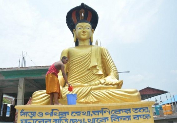 Preparation on peak to observe Buddha Purnima