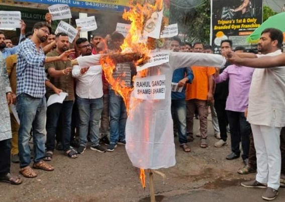Tripura BJP protests against Rahul Gandhi’s parliamentary speech