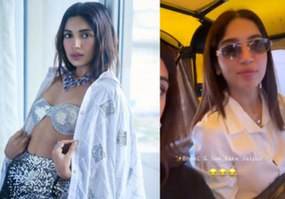 Bhumi, sister Samiksha take an auto-rickshaw ride in Pink City