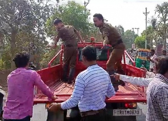 Biker injured critically after hit by a car in Bishalgarh