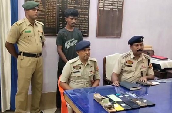 West Agartala PS recovered 10 stolen cell phones and cashes : One Arrested
