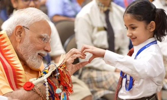 Prime Minister shares highlights from special Raksha Bandhan celebrations