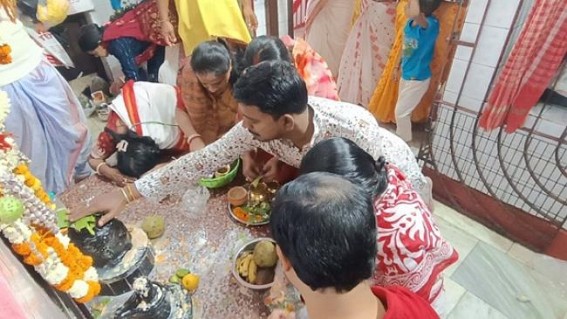 People rowed up at Shiva Temples in Agartala on Shiva Chaturdashi. TIWN Pic Feb 16