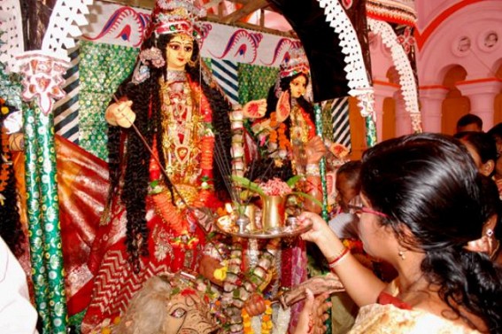 Massive turnout at idol immersion from Durga Bari Massive turnout at idol immersion from Durga Bari