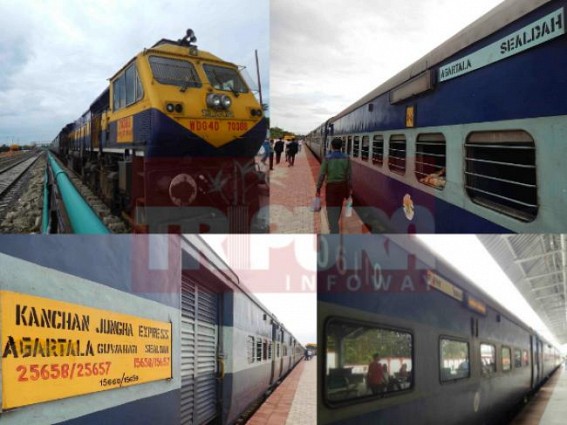 Maha-Saptami marked with Tripura's ‘Connectivity-History’ : Agartala-Sealdah Kanchanjunga Express Train kicks off its maiden journey with 21 bogies Maha-Saptami marked with Tripura's ‘Connectivity-History’ : Agartala-Sealdah Kanchanjunga Express Train kicks off its maiden journey with 21 bogies