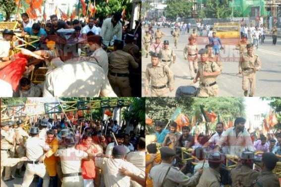 Law & Order in question in CPI-M Era ! Chaos hits Agartala on the occasion of auspicious Laxmi Puja : BJP hits Chief Ministers’ residence protesting against barbaric attack upon BJP State President Law & Order in question in CPI-M Era ! Chaos hits Agartala on the occasion of auspicious Laxmi Puja : BJP hits Chief Ministers’ residence protesting against barbaric attack upon BJP State President