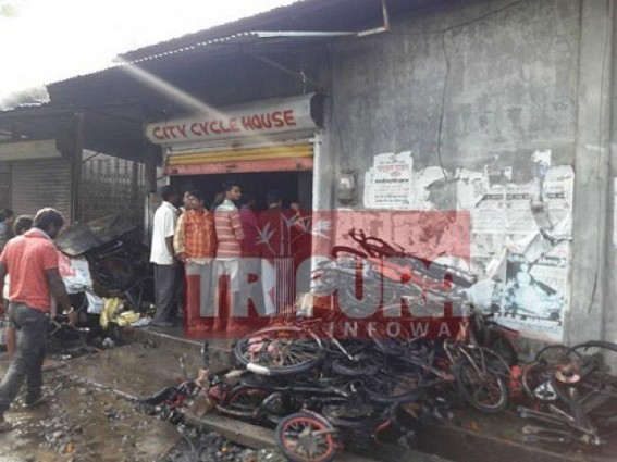 Fire engulfs markets at Dharmanagar Fire engulfs markets at Dharmanagar