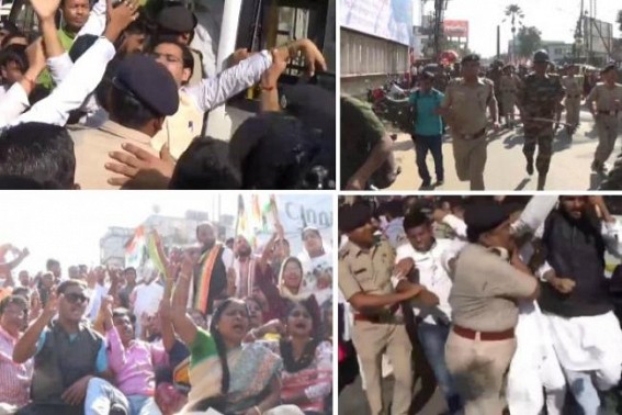 BJP's fear from Opposition Parties : Tripura Police under BJP's political order violate Democratic rights of Opposition Parties, Police attacked Congress Rally, arrested all leaders even after official approval of rally BJP's fear from Opposition Parties : Tripura Police under BJP's political order violate Democratic rights of Opposition Parties, Police attacked Congress Rally, arrested all leaders even after official approval of rally