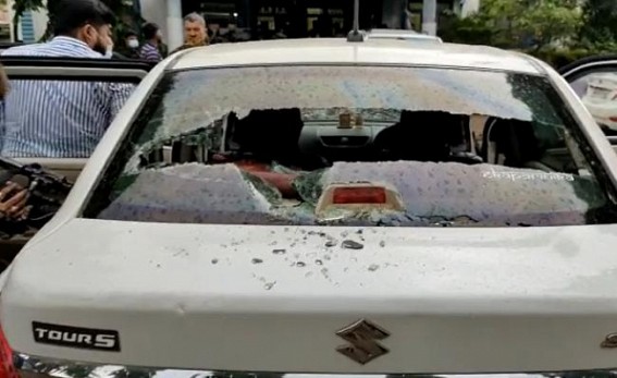 Total 4 Vehicles of Trinamool Were Vandalized by BJP on Abhishek Banerjee's arrival day Total 4 Vehicles of Trinamool Were Vandalized by BJP on Abhishek Banerjee's arrival day