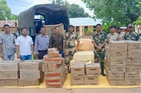 BSF, Police seized huge quantity of illegally stored commodities BSF, Police seized huge quantity of illegally stored commodities