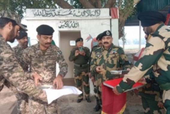 BSF, Pakistan Rangers exchange sweets on IB in Jammu BSF, Pakistan Rangers exchange sweets on IB in Jammu