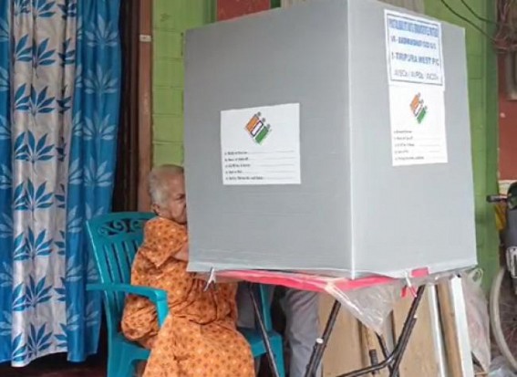 With 85+ old citizens, vote cast for Lok Sabha and By-Poll begins in Tripura With 85+ old citizens, vote cast for Lok Sabha and By-Poll begins in Tripura