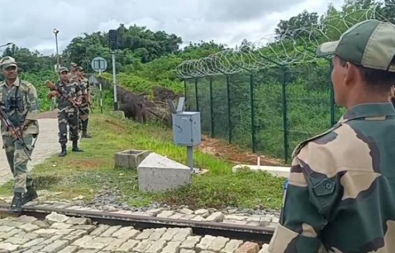 BSF patrolling tightened in Tripura Borders amid Bangladesh tension BSF patrolling tightened in Tripura Borders amid Bangladesh tension