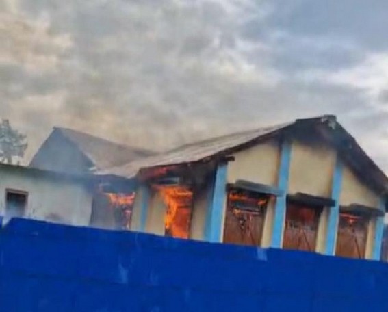 Boys Hostel gutted in fire in Shilachari Boys Hostel gutted in fire in Shilachari